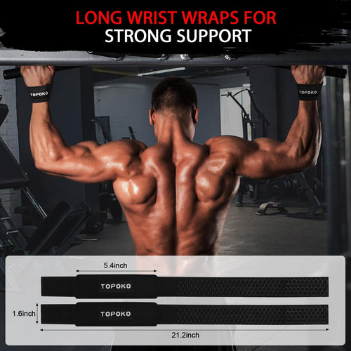 Lifting Wrist Straps for Weightlifting, Deadlifts, Powerlifting & Strength Training – 21.2” Cotton Workout Straps with Neoprene Padding & Non-Slip Hex Grip – Gym Straps for Men & Women
