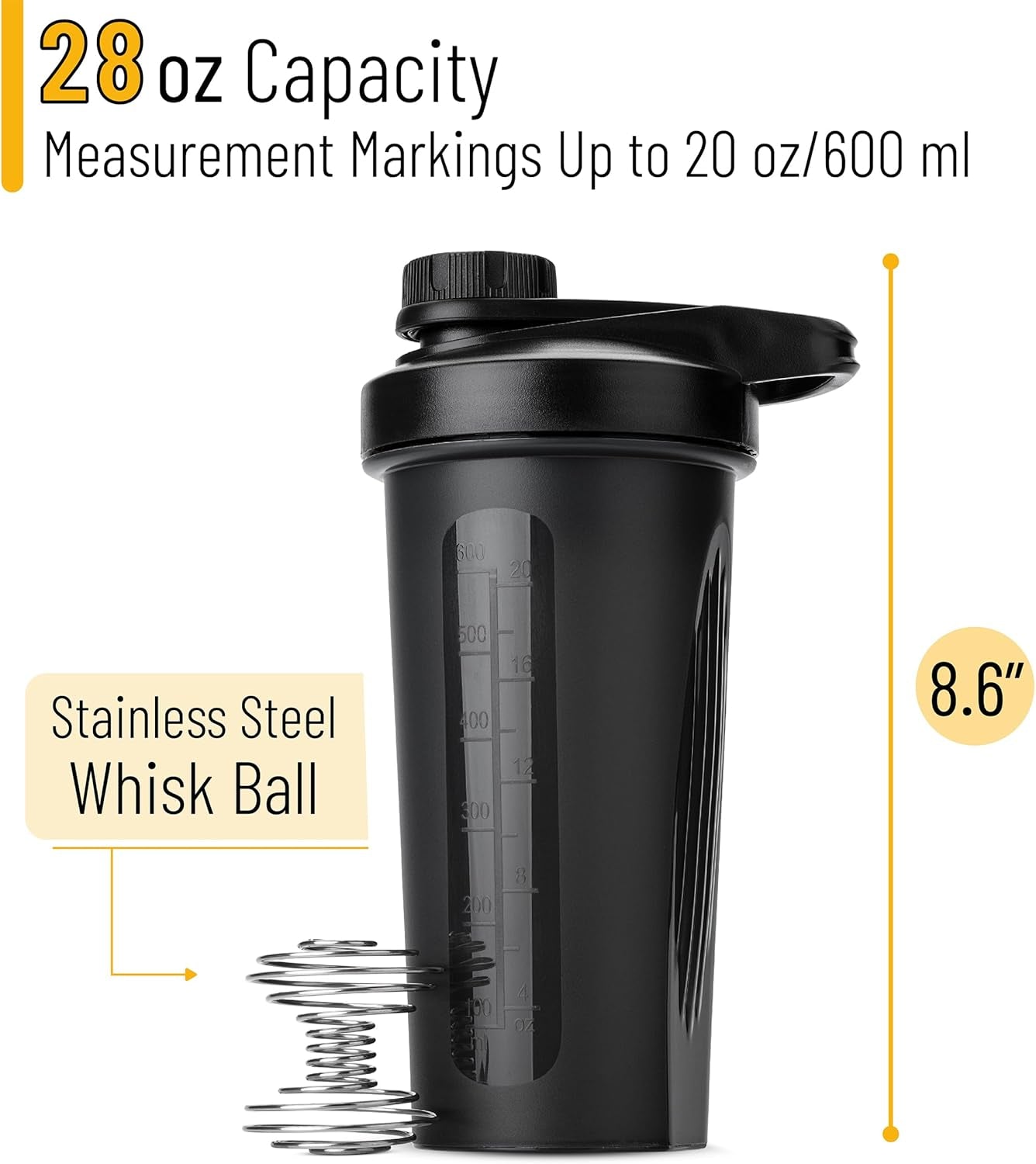 - Shaker Bottles for Protein Mixes with Twist Cap, 28 Oz | Black Protein Shaker Bottle with Wire Whisk Ball, Shaker Cup, Mixer Bottle, Fathers Day Gift