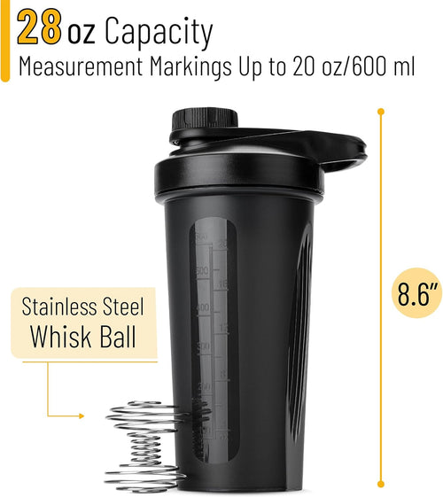 - Shaker Bottles for Protein Mixes with Twist Cap, 28 Oz | Black Protein Shaker Bottle with Wire Whisk Ball, Shaker Cup, Mixer Bottle, Fathers Day Gift